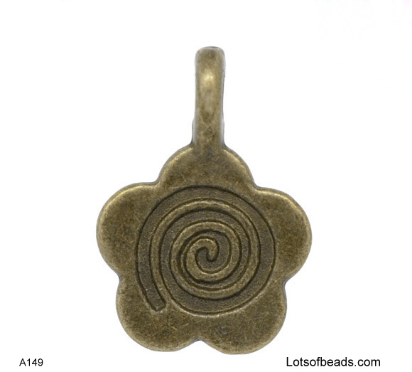 Bronze flower charm glue on bail